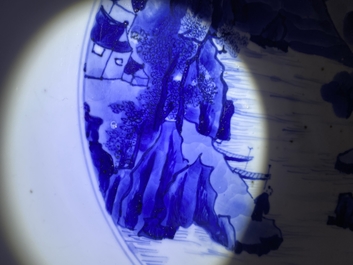 An exceptionally large Chinese blue and white bowl, Kangxi