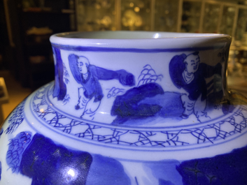 A Chinese blue and white '100 boys' vase, Kangxi