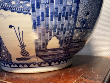 An exceptionally large Chinese blue and white bowl, Kangxi