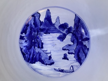 An exceptionally large Chinese blue and white bowl, Kangxi