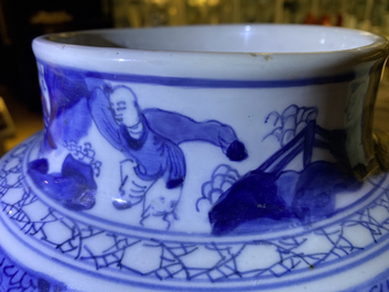 A Chinese blue and white '100 boys' vase, Kangxi