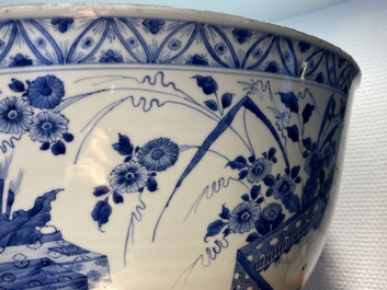 An exceptionally large Chinese blue and white bowl, Kangxi