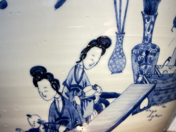 An exceptionally large Chinese blue and white bowl, Kangxi