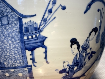 An exceptionally large Chinese blue and white bowl, Kangxi