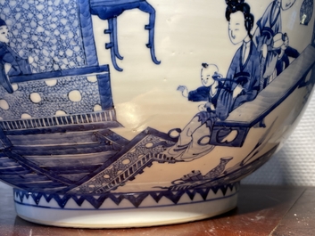 An exceptionally large Chinese blue and white bowl, Kangxi
