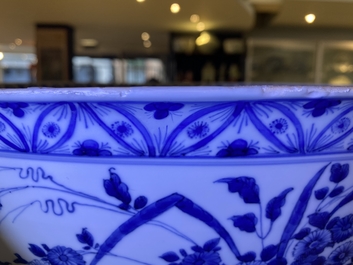 An exceptionally large Chinese blue and white bowl, Kangxi