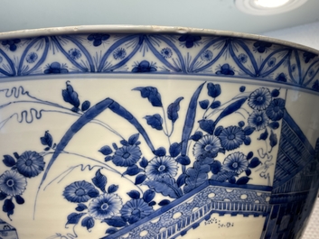 An exceptionally large Chinese blue and white bowl, Kangxi
