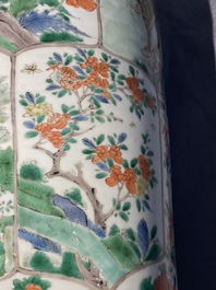 A pair of Chinese famille verte 'mythical animals' vases, Kangxi