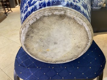 A Chinese blue and white 'lotus scroll' vase, Kangxi