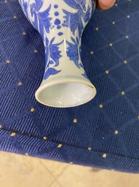 A Chinese blue and white pear-shaped bottle vase, Transitional period
