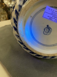 A Chinese blue and white bottle vase in Transitional style, Kangxi