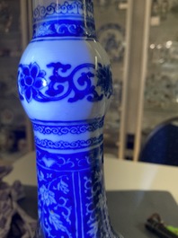 A Chinese blue and white bottle vase in Transitional style, Kangxi