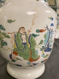 A Chinese famille rose 'immortals' vase, Yongzheng