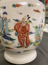 A Chinese famille rose 'immortals' vase, Yongzheng