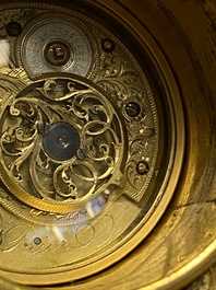 Une horloge murale en bronze dor&eacute; incrust&eacute; de pierres semi-pr&eacute;cieuses, ateliers de Canton et George Prior de Londres pour la Chine, Qianlong
