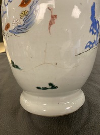 A Chinese famille rose 'horseriders' vase, Yongzheng