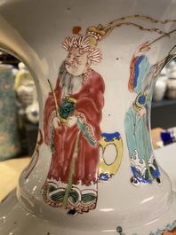 A Chinese famille rose 'horseriders' vase, Yongzheng