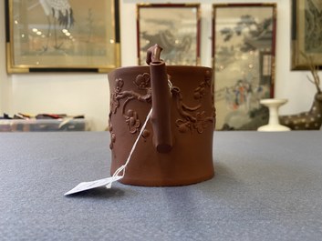 A Chinese Yixing stoneware two-spouted teapot with two compartments, Kangxi
