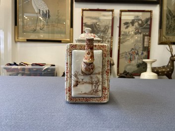 A large Chinese faux-bamboo 'mandarin' teapot and cover, Qianlong