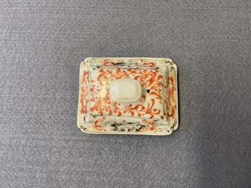 A large Chinese faux-bamboo 'mandarin' teapot and cover, Qianlong