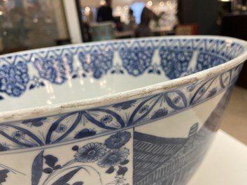 An exceptionally large Chinese blue and white bowl, Kangxi