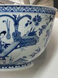 An exceptionally large Chinese blue and white bowl, Kangxi