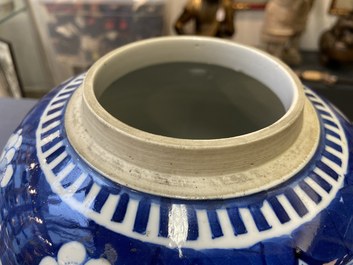Four Chinese blue and white 'antiquities' jars and covers, 19th C.