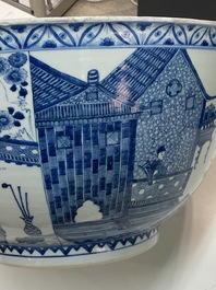 An exceptionally large Chinese blue and white bowl, Kangxi