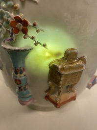 A Chinese famille rose vase with applied 'antiquities' design, Yongzheng