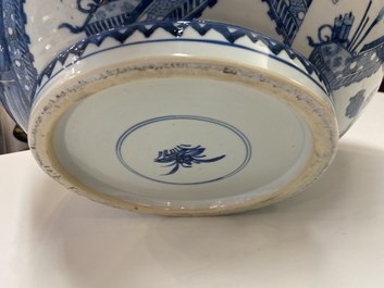 An exceptionally large Chinese blue and white bowl, Kangxi