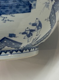 An exceptionally large Chinese blue and white bowl, Kangxi