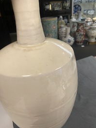 A Chinese cream-glazed Cizhou-type vase, Liao or later