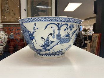 An exceptionally large Chinese blue and white bowl, Kangxi