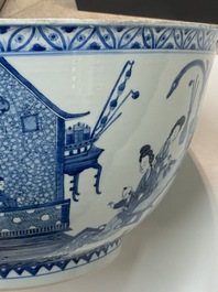 An exceptionally large Chinese blue and white bowl, Kangxi