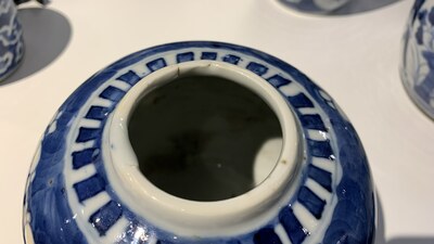 Veertien Chinese blauw-witte vazen, 18/20e eeuw