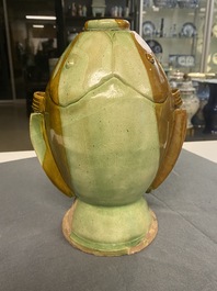 A Chinese sancai-glazed 'twin fish' vase, probably Song