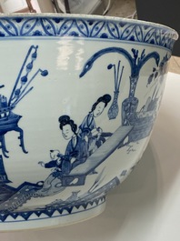 An exceptionally large Chinese blue and white bowl, Kangxi