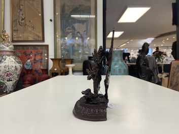 A Sino-Tibetan bronze figure of Mahakala, 17/18th C.