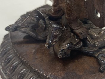 A Sino-Tibetan bronze figure of Mahakala, 17/18th C.