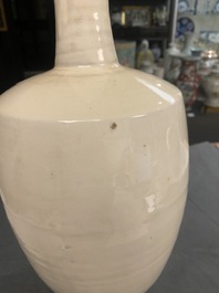 A Chinese cream-glazed Cizhou-type vase, Liao or later