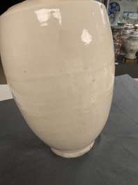 A Chinese cream-glazed Cizhou-type vase, Liao or later