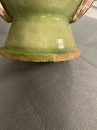 A Chinese sancai-glazed 'twin fish' vase, probably Song