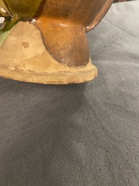 A Chinese sancai-glazed 'twin fish' vase, probably Song