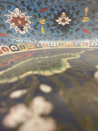 A Chinese cloisonn&eacute; 'dragon' bowl, Wanli mark but probably later
