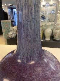 A Chinese flamb&eacute;-glazed bottle vase, Kangxi mark, 19th C.