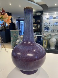 A Chinese flamb&eacute;-glazed bottle vase, Kangxi mark, 19th C.