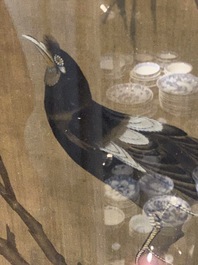 Chinese school, inkt en kleur op zijde: 'Eenden en vogels bij het water', late Ming/vroege Qing