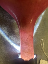 A Chinese monochrome ruby-pink bottle vase, Qing
