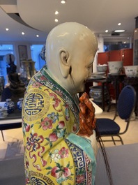 A Chinese famille rose 'Star God Shou' figure, 19th C.