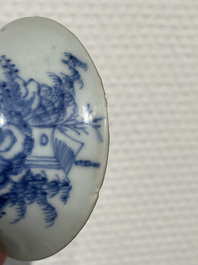 Four Chinese blue and white cups, 19th C.